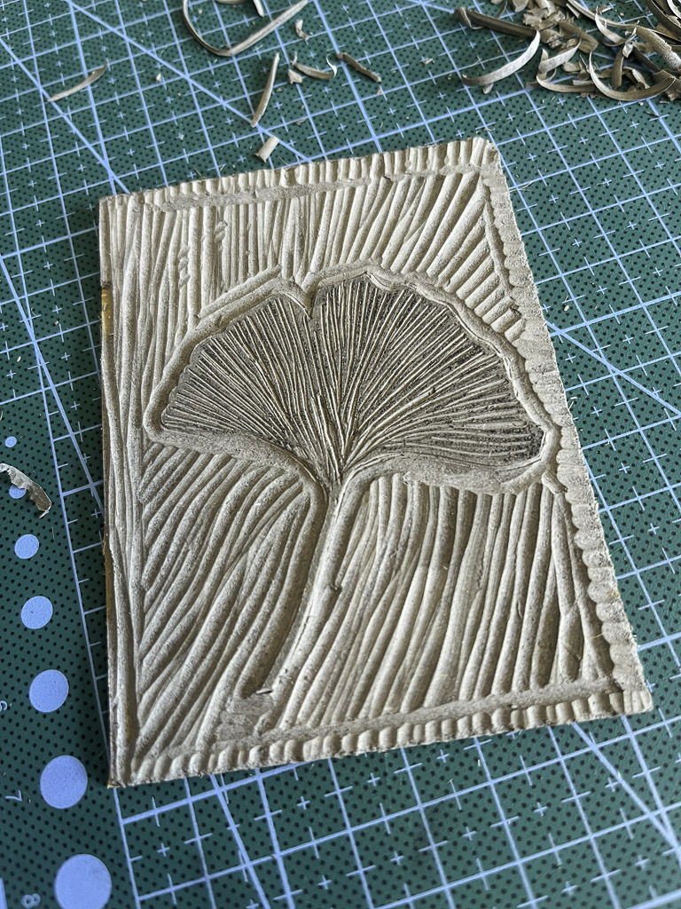 Carving can be so satisfying A carved lino block