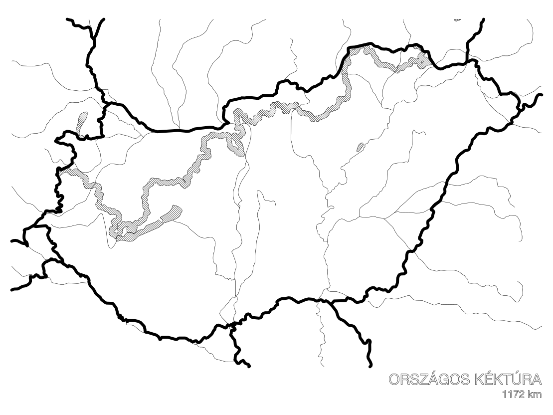 Digital export of the Hungarian Blue Trail map